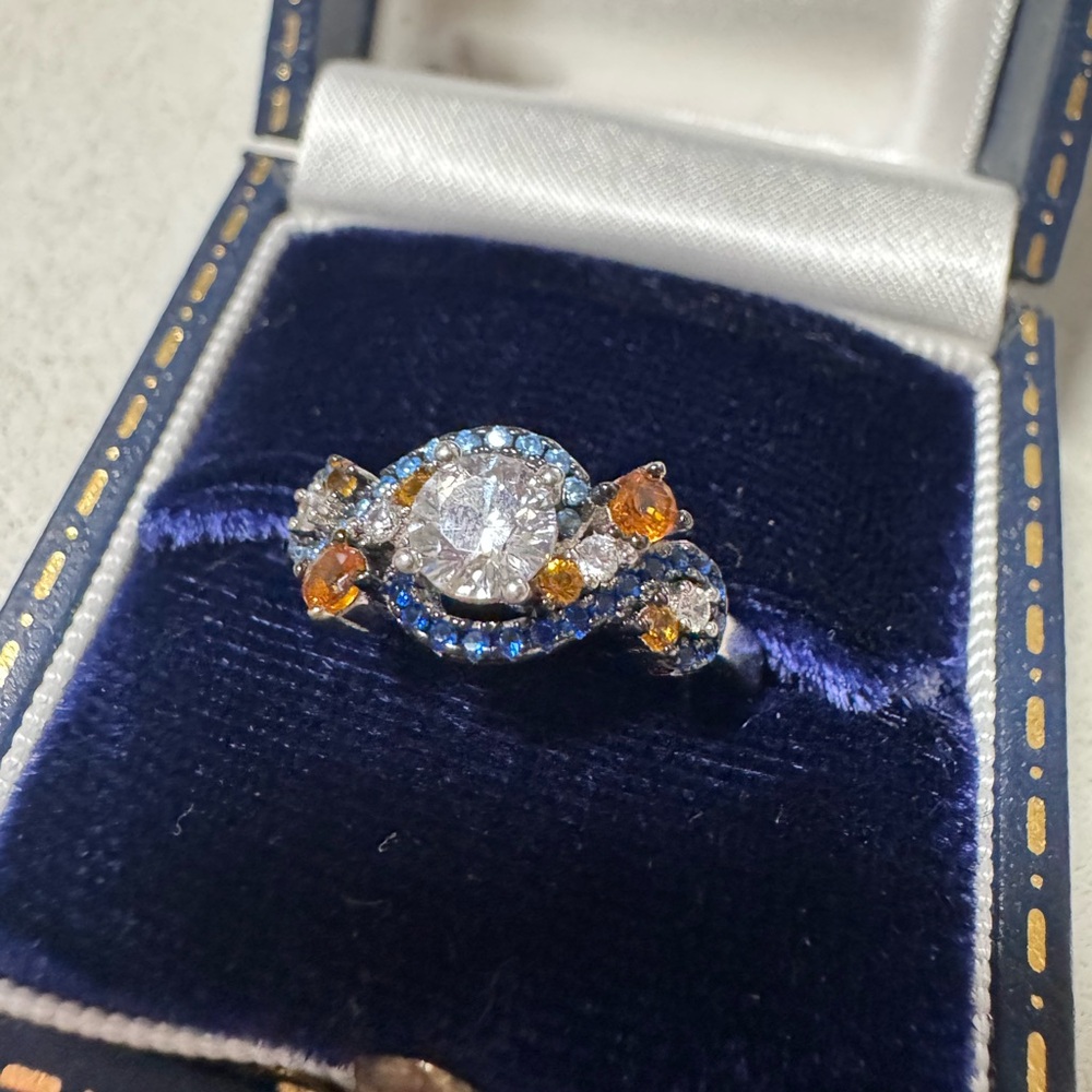 Jeulia "Starry Night" sterling silver ring 925 Sz 7